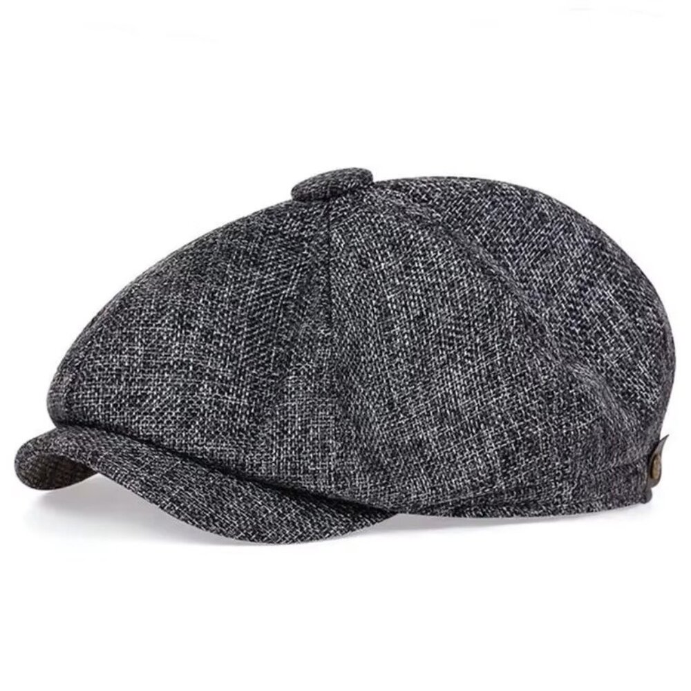 Classic Gray Newsboy Cap - Men's Fashion Hat